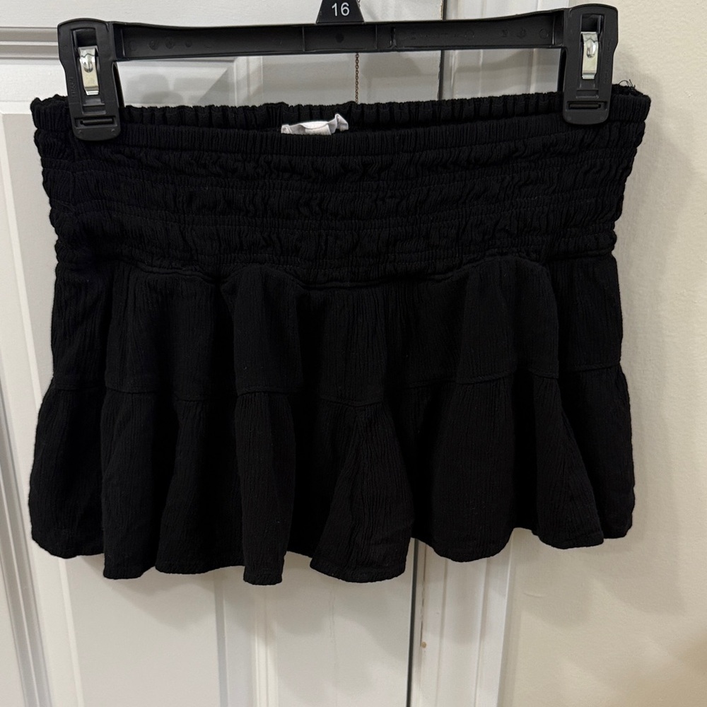 Garage Black Ruffled Skort
